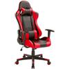 BAKAJI Sedia Poltrona Gaming Scrivana Ufficio Casa in Ecopelle Schienale Reclinabile Cuscino Lombare Poggiatesta Rotazione 360 Gradi Direzionale Altezza Regolabile 5 Ruote (Rosso)