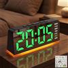 HENGBIRD Sveglia digitale LED con luce, temperatura, giorno e mese, formato 12/24 h, luminosità regolabile, orologio digitale da comodino e scrivania, nero verde con sticker panda