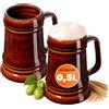 KADAX Boccale da birra in ceramica, lavabile in lavastoviglie, con manico maneggevole, brocca per vino, birra, vin brulè e miele liquido (2, 500 ml)