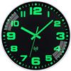 NESIFEE Orologio da Parete RadioControllato 30 cm Senza Tick Leggibile al Buio con Luce, Nero, Ideale per Cucina Ufficio Soggiorno, Batterie Incluse (Style A, 25 cm)