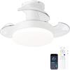 Caunmar Lampada Con Ventilatore Da Soffitto Con Pale A Scomparsa, Ventilatore Da Soffitto Con Luce Led E Telecomando, Dimmerabile Lampadario Con Ventola Retrattile Reversibili 6 Velocità Con Timer, Memoria