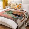 LumiSyne Coperte Double-Face Plaid In Cotone Intrecciato Con Nappina Giungla Stile Bohemien Arazzo Scialle Decorativo Coperta Da Tiro Per Letto Divano Coperta Campeggio Tovaglia Tappeto 160x130cm