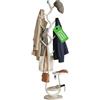 Avilia - Appendiabiti in Metallo Bianco a Piantana - Stand con 2 Vassoi Svuotatasche Integrati - Attaccapanni Salvaspazio ad Alta Portata per Ingresso e Camera - H 166,5 cm