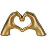 greafy Scultura decorativa a forma di mano e cuore, per soggiorno e camera da letto, a forma di cuore, per matrimonio, partner, mamma, nonna, oro