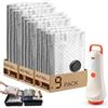 Lullu Sacchetti Sottovuoto Vestiti Viaggio Con Pompa, 9 Buste Sotto Vuoto | Sacchi 3*40x50,3*40x60,3*50x60cm, Pompetta Senza Fili, Sacco Macchina Aspiratore Kit Valigia Organizer, Vacuum Bag Travel