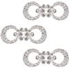 WANDIC 3 Paia di Chiusure a Mantello, 4 x 2,1 cm, Clip con Strass, Maglioni, Sciarpe