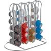 Baroni Home Portacapsule per Caffè in Metallo, Supporto Porta Capsule Color Argento, Accessori Cucina per Macchinetta Caffè, 40 Capsule, 4 Colonne, 24x12x20 cm