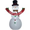 HOMCOM Pupazzo di Neve Gonfiabile Gigante Alto 243cm con Luci a LED | Decorazione da Esterno o Giardino