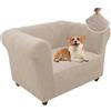 BXFUL Copridivano Chesterfield Elasticizzato 1 2 3 Posti, Fodere Copridivano con Braccioli per Il Soggiorno, 1 Pezzo Copridivani Universale, Copri Divani Antiscivolo per Animali (Cachi,1 Posto)