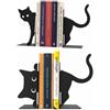 Nivofu Fermalibri in Metallo a Forma di Gatto Nero Set di 2, Reggilibri Decorativi per Mensole e Scrivania, Porta Libri Robusto per Ufficio e Casa, Regalo per Amanti dei Gatti
