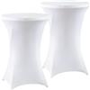 meioro 2Pcs Tovaglie Stretch Spandex Tight Table Cover, Lavabile Rotondo 60cm Protezione Tavolo, Resistente Alle Rughe Tovaglia Estensibile Adatto per Eventi, Matrimoni e Feste (Bianco, 80Dx110A cm)