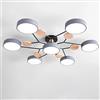 JingNian Lampada da Soffitto A LED, Plafoniera Moderna A 6 Luci, Lampadario in Legno da 48 W con Paralume in Acrilico per Soggiorno, Camera da Letto, Cucina(Size:7 Lights,Color:D)