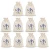 Xecamuvila 10 Sacchetti di Lavanda Vuoti - Cotone Lino 10x15cm, Sacchetti con Cordoncino da Riempire con Fiori Profumati, Gioielli o Regali