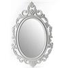 Gicos Specchio in legno ovale 39*2*60 cm da parete bianco shabby chic MOG-715426