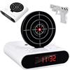 HBSFBH Sveglia con pistola e bersaglio, Sveglia laser con bersaglio, Sve-glia interattiva con pistola, display a LED, registrazione per bambini adulti regalo