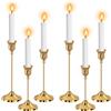 GFUEIGJ Set di 6 candelabri oro, candelabri, candelabri, candelabri dorati, portacandele per candelabri, decorazioni natalizie, per interni, compleanni, anniversari, matrimoni
