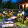 GIGALUMI Luci solari da giardino, 12 pezzi, impermeabili, a energia solare, per vialetti, cortili, terrazze e prato, luce bianca fredda