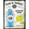 KUSTOM ART Poster Decorativo da Parete Serie Pubblicità Vintage Bevande Gin Tonic Nr. 2 Served Here Stampa Artistica su Carta Patinata 40x30 cm Senza Cornice