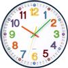 ACCSHINE Orologio da parete bambini silenzioso vintage 30 cm con al quarzo a batteria facile da leggere camere casa cucina camera da letto ufficio scuola (Blu - Numeri 3D, 30cm)