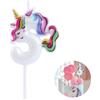EAKE 5 candele a forma di unicorno con numero 5, decorazioni per torte per il 5° compleanno, forniture per feste di compleanno con unicorno addormentato tre con colori vivaci arcobaleno