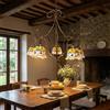 Generico Lampadario in ferro battuto classico rustico con ceramica siciliana camera da letto, salotto Giulia-5L