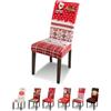 Lydevo Coprisedie Natalizie 6 Pezzi Coprisedia con Schienale Elasticizzato Spandex Fodere Coprisedia per Sala da Pranzo Rimovibile Vestisedia con Schienale per Natale Festa,Plaid Babbo