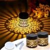 Pealeaf Luci solari mandala decorative, lampade esterne in metallo per terrazza, gradini, muro, recinzione, giardino e vialetto, impermeabili (2PCS)