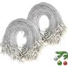 QIZHIQIAMY Cordino per Ornamenti Natalizi, 200 PCS Cordino Natalizio, Gancio per Palline di Natale, Ciondolo in Corda per Appendini Ornamento di Natale, Ganci per Decorazioni Albero di Natales