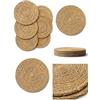 Generico Set di 6 Tovagliette Americane Rotonde cm 34 in Fibra Naturale Intrecciata (beige, cm 40, 6, unità, 6)