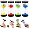 BCHKO 4 Pezzi Clessidra Bambini Timer 3, 5, 10, 15 Minuti, Temporizzatore Visivo Educativo con Base Stabile per Concentrazione, Studio Domestico e Routine Quotidiane Sicure