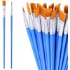 BOHUIZ Set di 30 pennelli acrilici, pennelli sottili, set di pennelli piatti per artisti, in nylon, set di pennelli da pittura, in nylon, per colori acrilici, acquerelli, oli e tempera