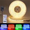 FOSUO Striscia LED RGBW IC COB Bianco Caldo 3000K 24V 5M Addressable | WS2811 Indirizzabile Multicolore Flessibile Tagliabile Autoadesivo RGB+3000K Kit per Camera da Letto, Sala Giochi, Feste
