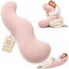 Qinayig Cuscino ergonomico a forma di zampa per chi dorme sul fianco, supporto per fianchi e gambe, design a forma di S per l'allineamento del corpo (rosa, S)