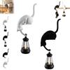 Generico Decorazione da scaffale "Gatto con lanterna" (#C+#D) | Lanterna da libreria a forma di gatto, Statuetta di gatto sospesa con LED stampata in 3D, luce notturna in stile retrò