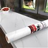 Decotalk Pellicola Adesiva Per Mobili Effetto Marmo Bianco 60X300cm Carta Adesiva Per Mobili Armadio Carta da Parati Moderna Per Tavolo Pellicola Effetto Marmo Rivestimento Top Cucina Lavabile