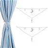 SUPERFINDINGS Confezione da 2 fermatende decorativi in acciaio inox 304, con chiusura a levetta, a forma di luna e opalite, per finestre, decorazione per casa, ufficio
