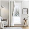 MIULEE Tenda Termica Isolante Freddo e Caldo, Tende Pesanti Doppio Strato con Anelli, Tende Oscuranti Termiche per Interni, 1 Pezzi Bianco Tenda per Porta Finestra Interna 100X200 CM