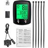 MechKit Ciclocomputer cablato LED Tachimetro digitale per bicicletta Contachilometri Touchscreen Ciclocomputer Impermeabile con retroilluminazione per Mountain Road Bike Nero (Nera)