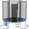 Ultrasport Jumper Trampolino da giardino, set completo trampolino, inclusi tappeto elastico, rete di sicurezza, pali della rete imbottiti e rivestimento dei bordi, Blu, Ø 251 cm