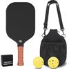 Wihozte 3K T700 - Racchetta da pickleball con nucleo in carbonio da 16 mm, con 2 | Paddle Pro Pickleball Ultra con impugnatura in pelle per un migliore controllo, perfetta per l'allenamento e le partite in