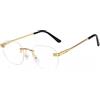 QTZTZ Occhiali da Sole Senza Montatura Blu Specchio Femminile uv400 Occhiali da Sole da Uomo con Montatura Quadrata Senza Montatura Verde Maschile,h