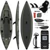 TIGERXBANG Kayak da pesca gonfiabile con sedile, 386 x 102 x 27 cm, set da kayak SUP per adulti e bambini, con pagaia, pompa a mano, zaino e accessori per pesca e touring