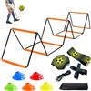 bangminda Accessori per l'allenamento di Calcio Set Scala con Coni Trainer da Calcio | Set di Allenamento di Velocità di Agilità Scala di Coordinazione Scala di Allenamento 10 Coni Set di Allenamento per Calcio