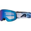 ALPINA Slope Q-Lite - Maschera da sci alla moda per uomo e donna, Anti-Fog, circolazione dell'aria efficace, lente specchiata, black-blue matt