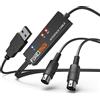 FORE Interfaccia USB MIDI T1 con ingresso e uscita Collegamento con tastiera/sintetizzatore per editing e registrazione traccia Lavora con Windows/Mac OS per Studio Type-A Color Balck - 2 m