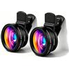 Tonsiny Kit di lenti per fotocamera per telefono compatibile con iPhone, Samsung, Google, OnePlus, Honor, Oppo, Xiaomi, Redmi e Poco (2 pacchetti*Kit obiettivi)