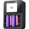 ISDT C4EVO - Caricabatterie per batteria AA AAA 18650 21700 NiMH agli ioni | 6 slot di ricarica indipendenti, test di capacità, attivazione della batteria, corrente di carica regolabile fino a 3 A