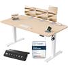 JUMMICO Scrivania Regolabile In Altezza Elettrica,160 x 70 cm,Pannello 6 Tasti Con 4 Memorie Di Altezza E Porta USB, Scrivania Da Computer Beige,Avviso Di Pausa Per Sedentarietà