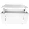 mattfy - Tavolino da caffè e tè, sollevabile, tavolino da salotto o sala da pranzo, colore bianco, dimensioni: 90 cm (larghezza) x 50 cm (profondità) x 46/57 cm (altezza)