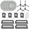 Gettimore Kit ricambi compatibili per Cecotec Conga X70, 4 spazzole laterali, filtri, panni mocio e sacchetti per la polvere